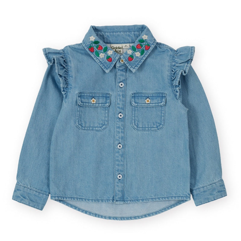 Goldie + Ace Chambray Shirt - Wild Strawberry