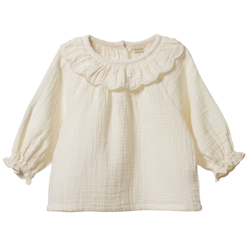 Nature Baby Ruffle Cameron Blouse - Natural