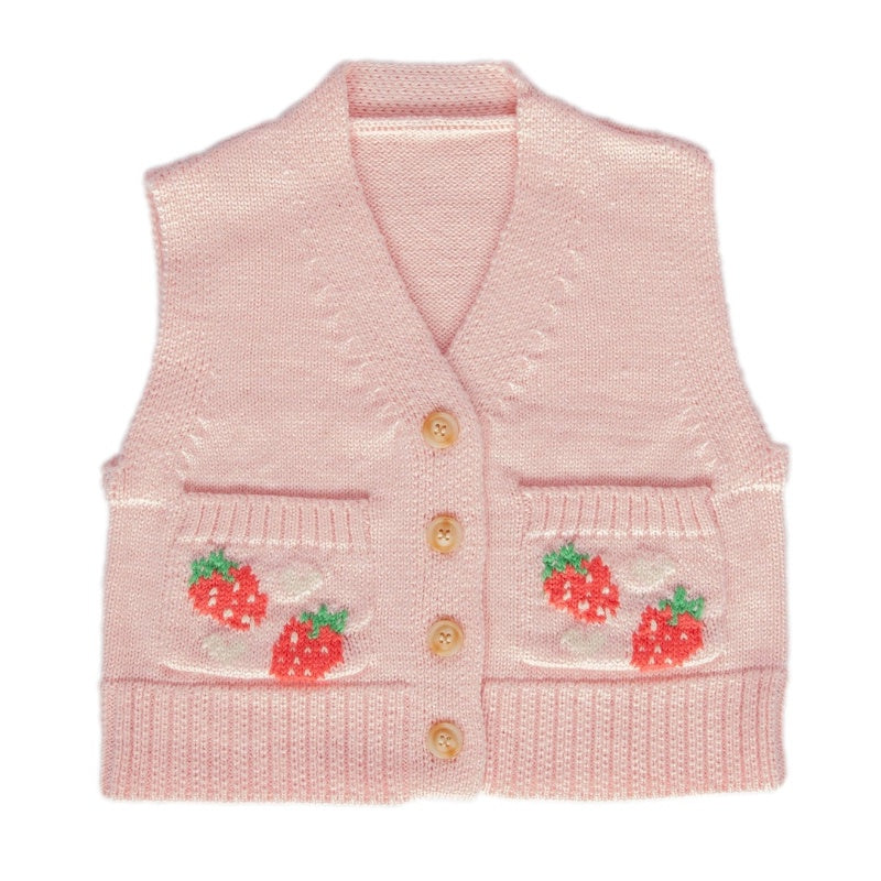 Acorn Merino Vest - Strawberry Fields