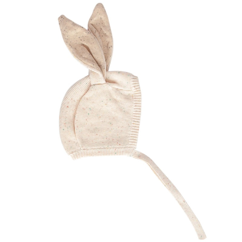 Acorn Bunny Beanie - Cream Speckle