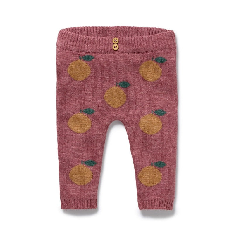 Wilson & Frenchy Knitted Jacquard Leggings - Clementine