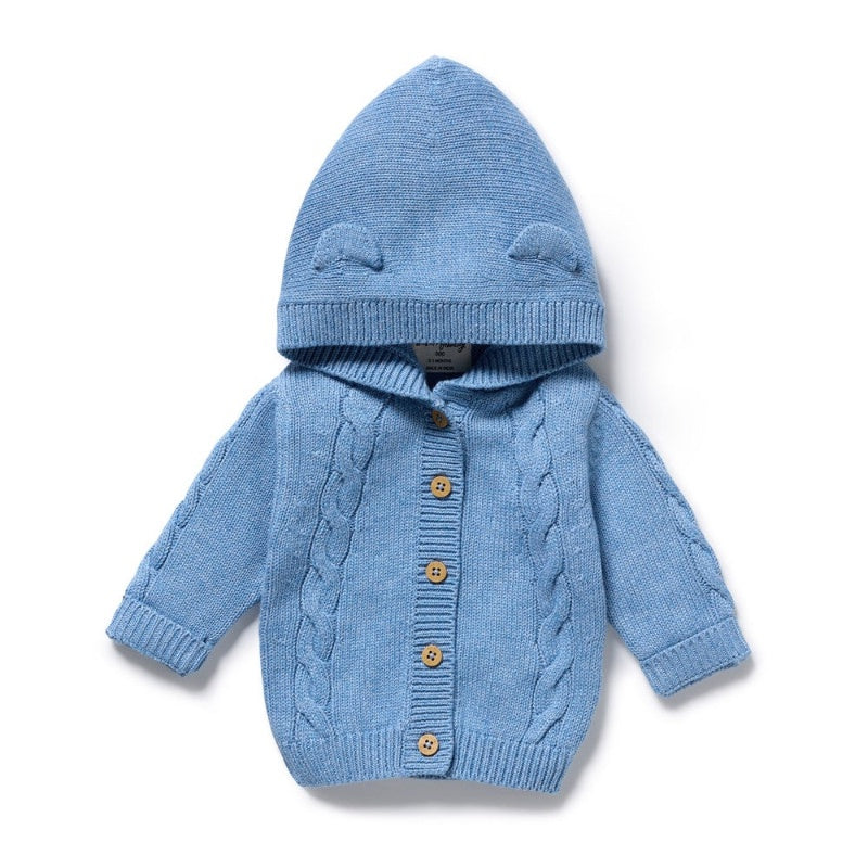 Wilson & Frenchy Knitted Cable Jacket - Frosted Blue