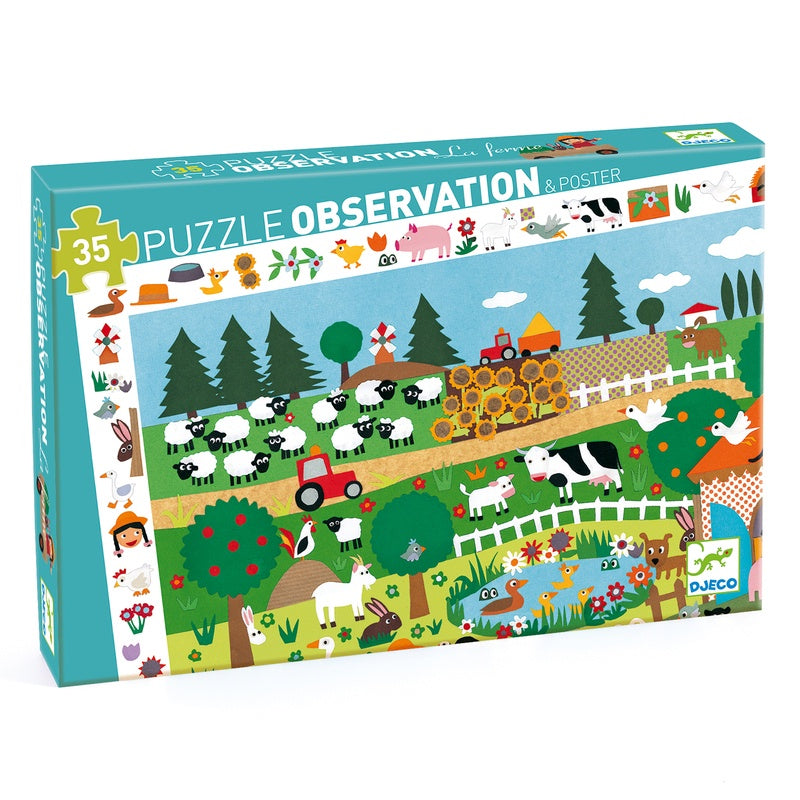 Djeco 35PC Observation Puzzle - Farm