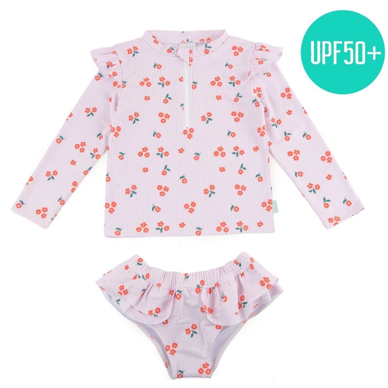 Acorn Swimsuit - Striped Posy