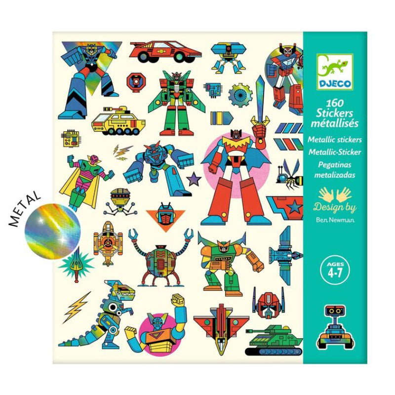 Djeco 160 Stickers - Metallic Robot
