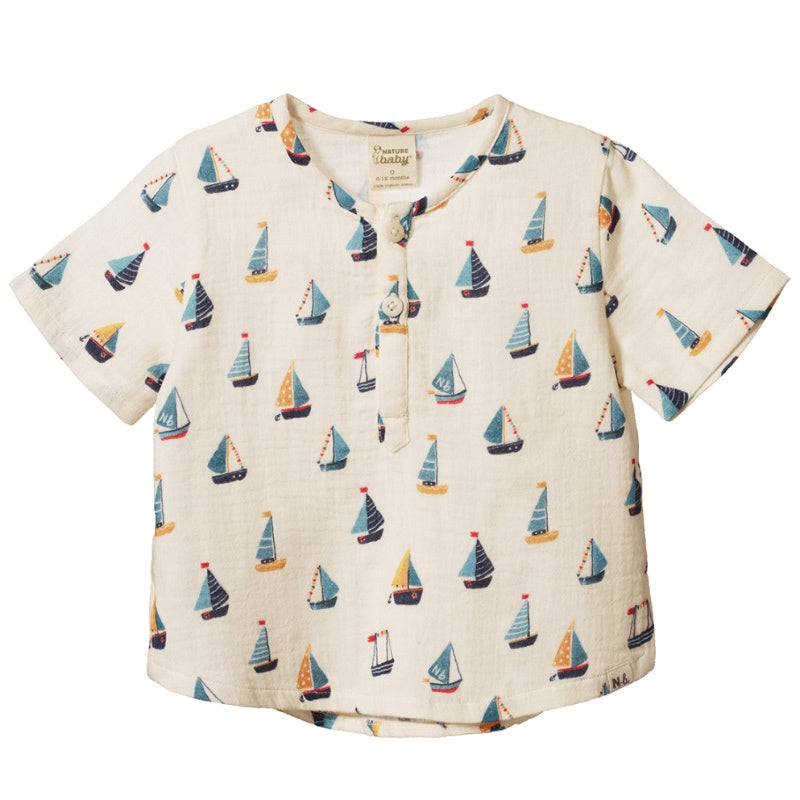 Nature Baby Short Sleeve Caravan Shirt Muslin - Regatta