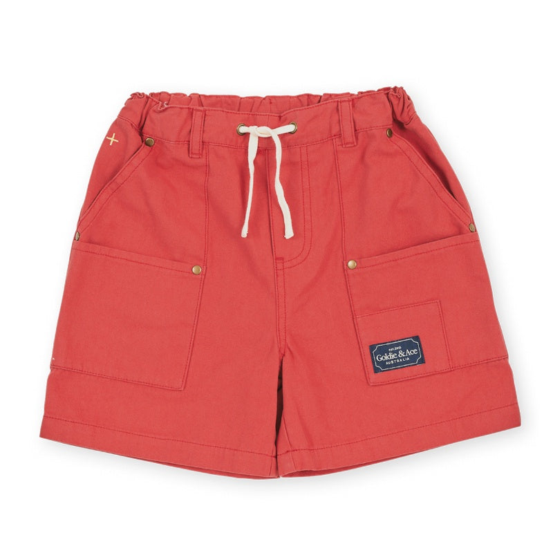 Goldie + Ace Carpenter Shorts - Red