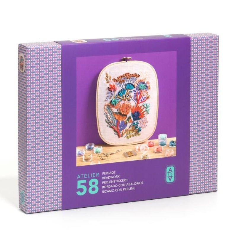 Djeco Atelier 58 - Floral Beadwork Embroidery Kit
