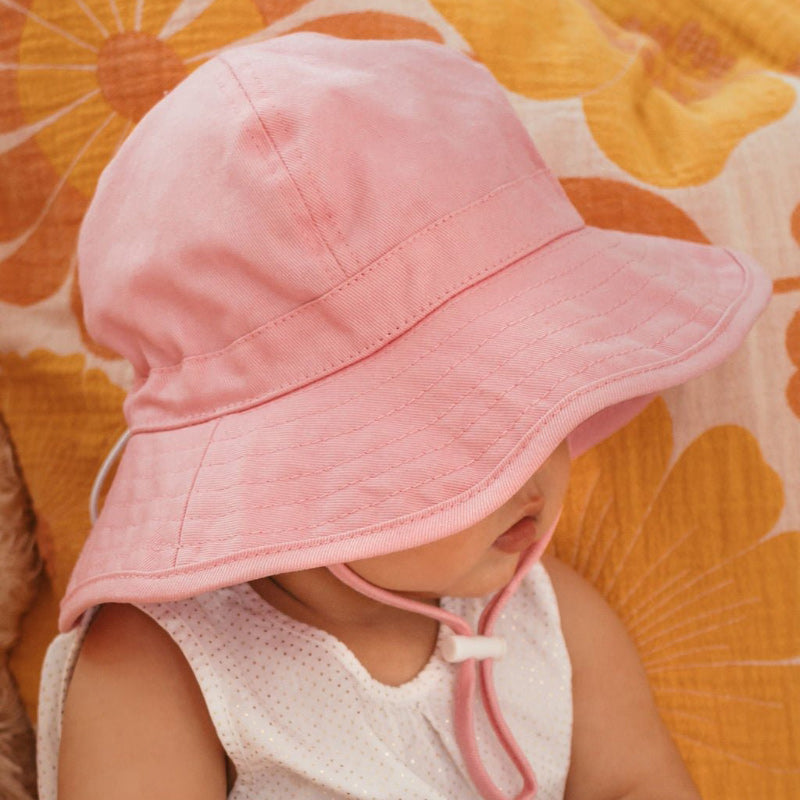 Acorn Wide Brim Infant Hat - Pink