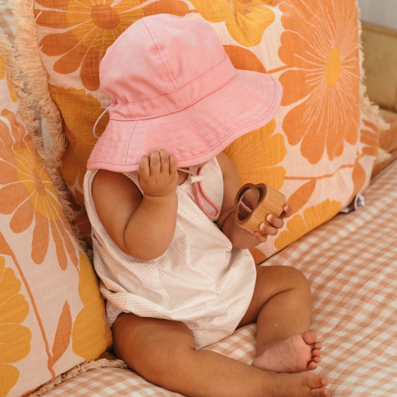 Acorn Wide Brim Infant Hat - Pink