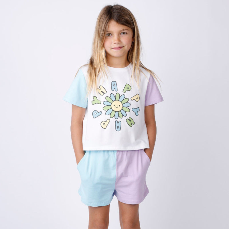 Minti Two Tone Short - Aqua/Purple