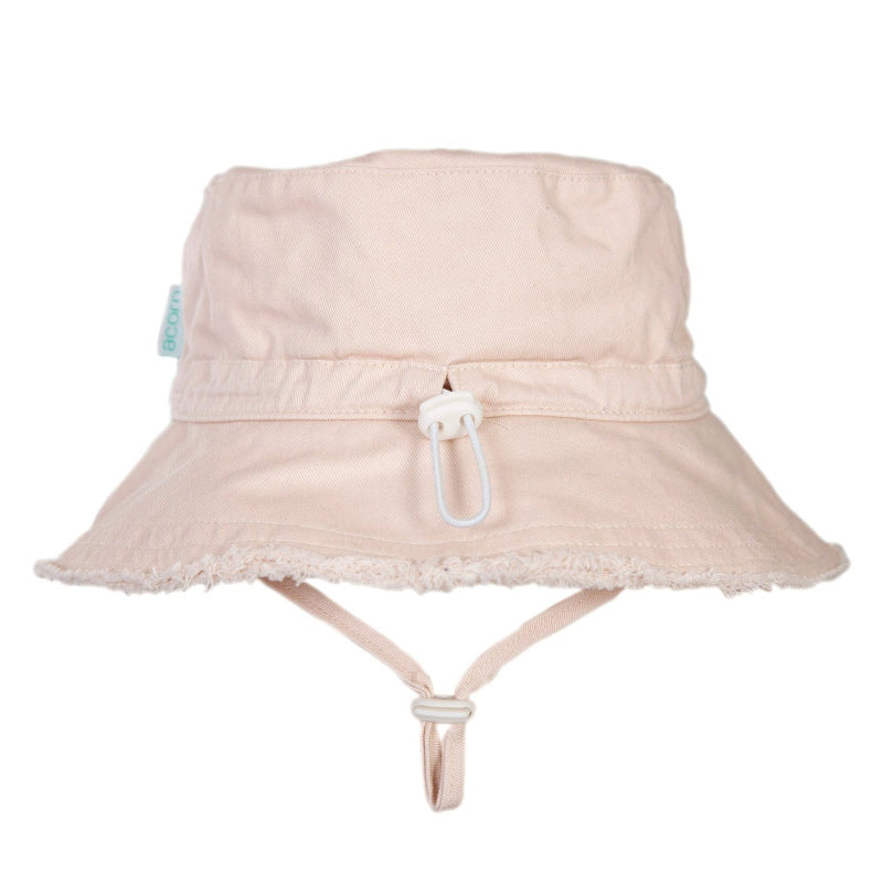 Acorn Frayed Bucket Hat - Vanilla
