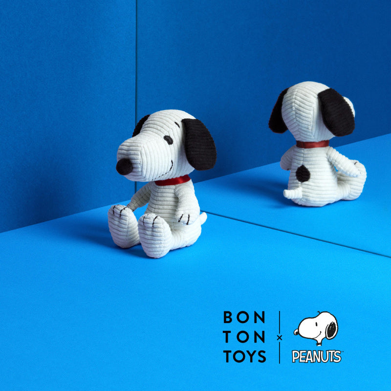 Snoopy Sitting Corduroy Cream 12cm