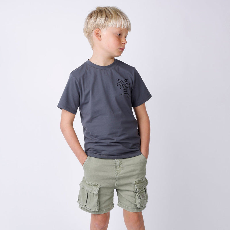 Minti Pockets Denim Short - Khaki