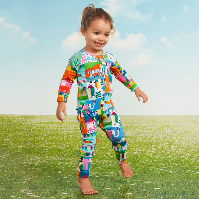 Halcyon Nights LS Romper - Safari Park