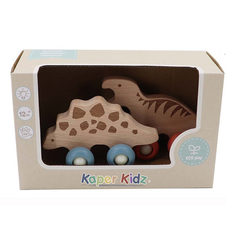 Wooden Dinosaur Movers - Tyrannosaurus & Stegosaurus