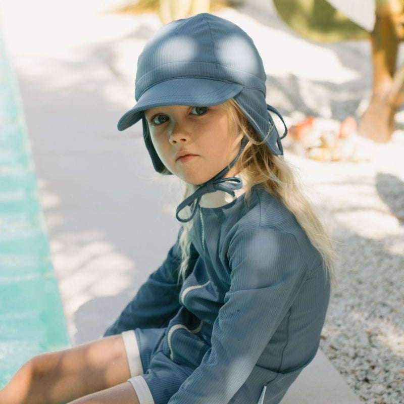 Acorn Swim Flap Cap - Atlantic