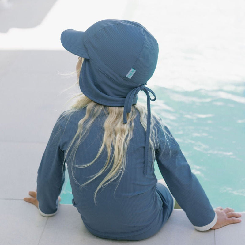 Acorn Swim Flap Cap - Atlantic