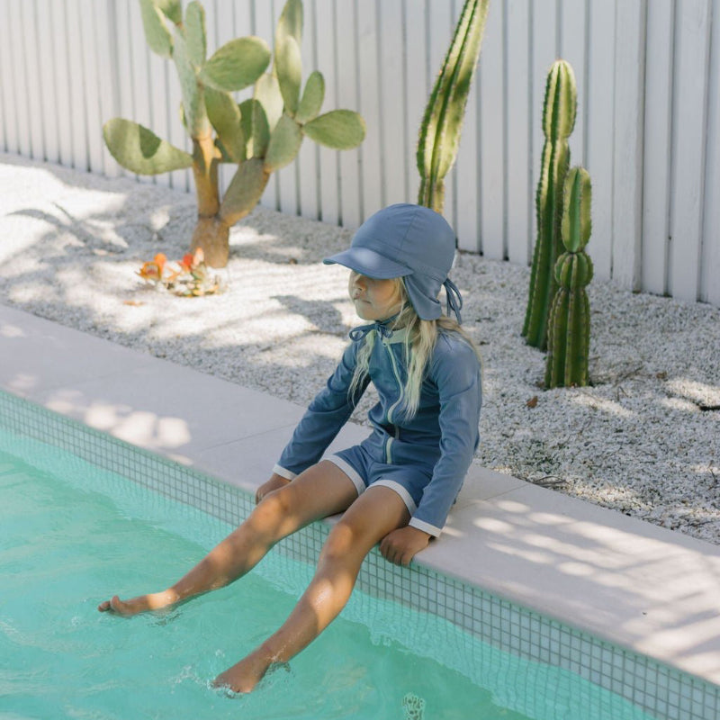 Acorn Zip Rashie Top & Shorts - Atlantic