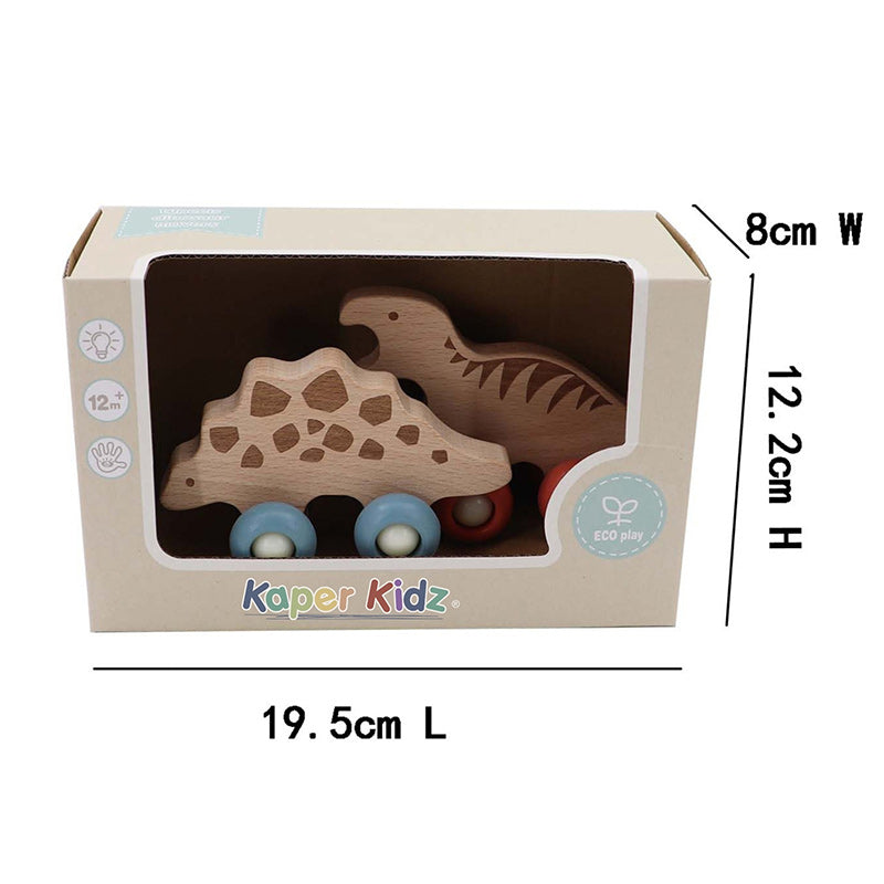 Wooden Dinosaur Movers - Tyrannosaurus & Stegosaurus