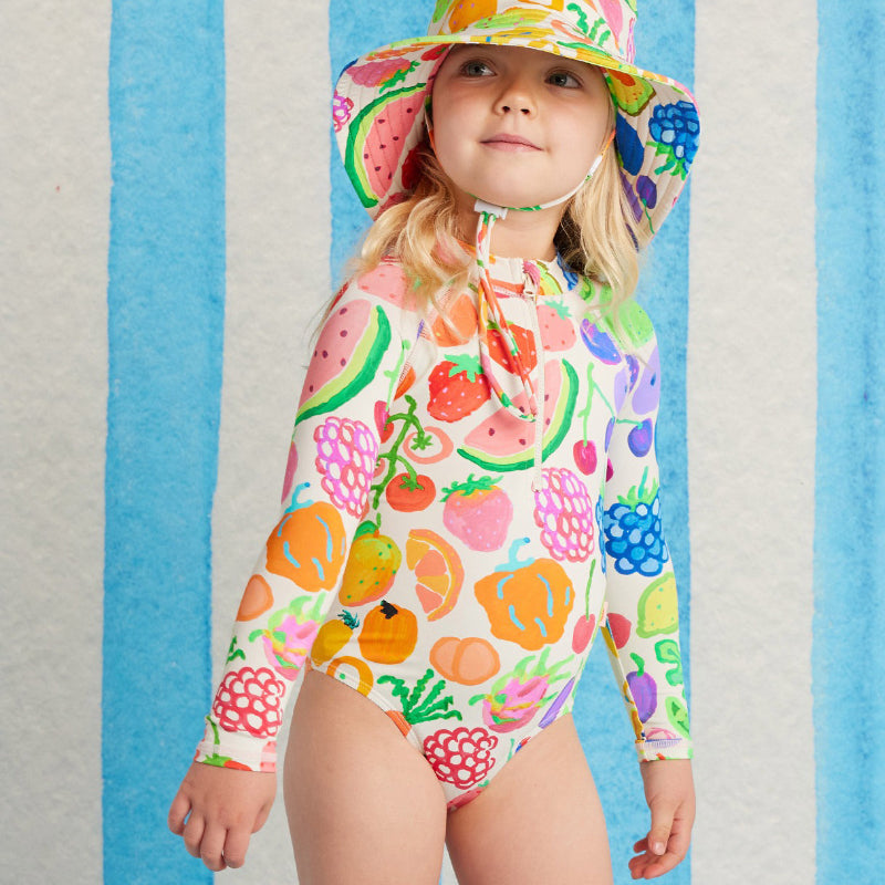Halcyon Nights Long Sleeve Zip Bather - Eat The Rainbow