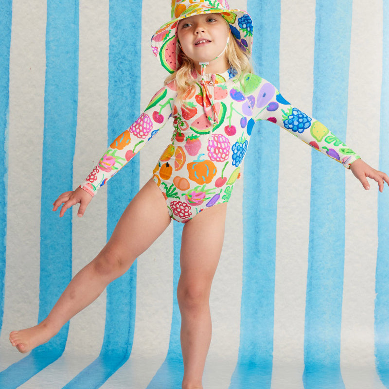 Halcyon Nights Long Sleeve Zip Bather - Eat The Rainbow