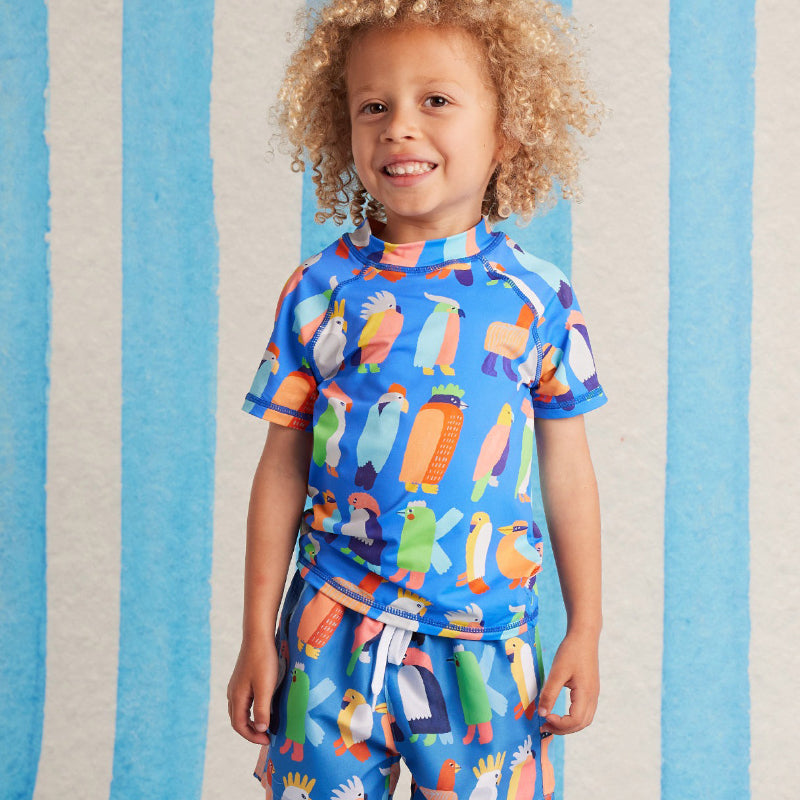 Halcyon Nights Kids Boardshorts - Flamin' Galahs