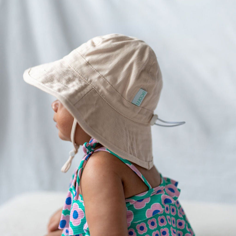 Acorn Wide Brim Infant Hat - Vanilla