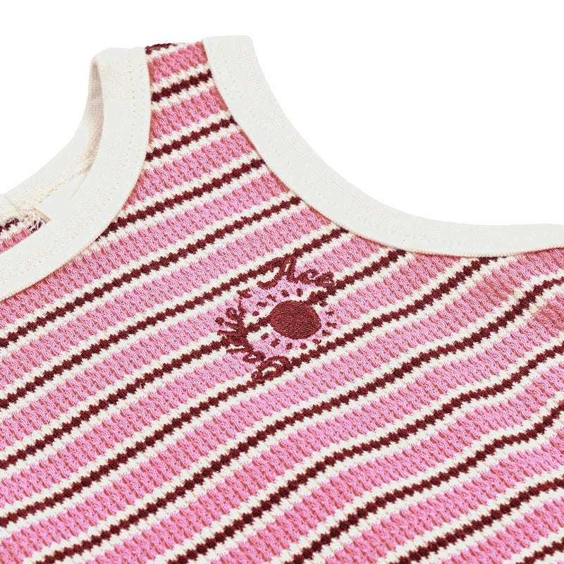 Goldie + Ace Waffle Bubble Romper - Pink