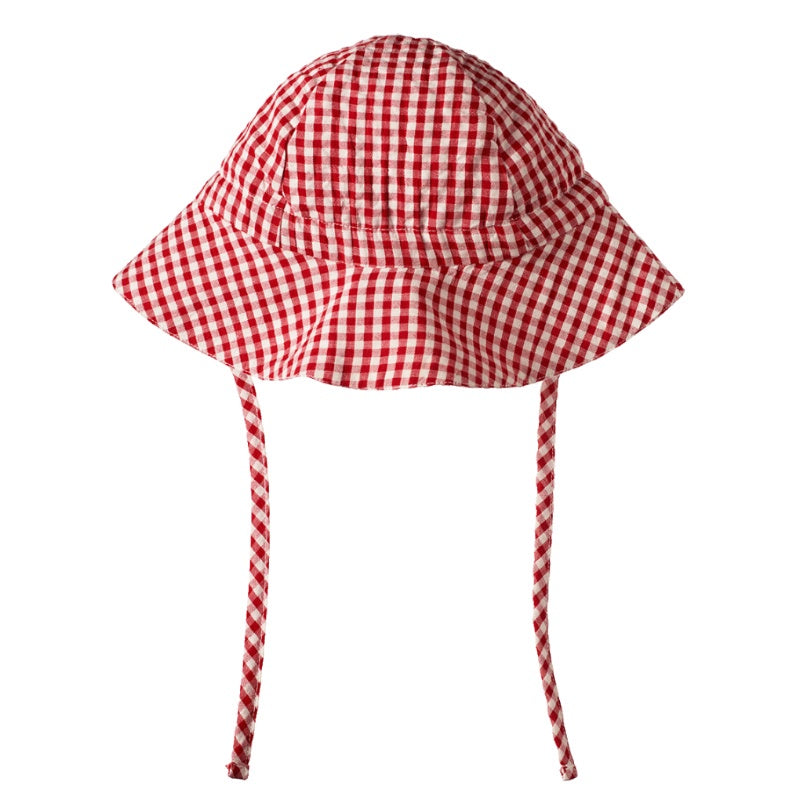 Nature Baby Gingham Sunhat - Red Check