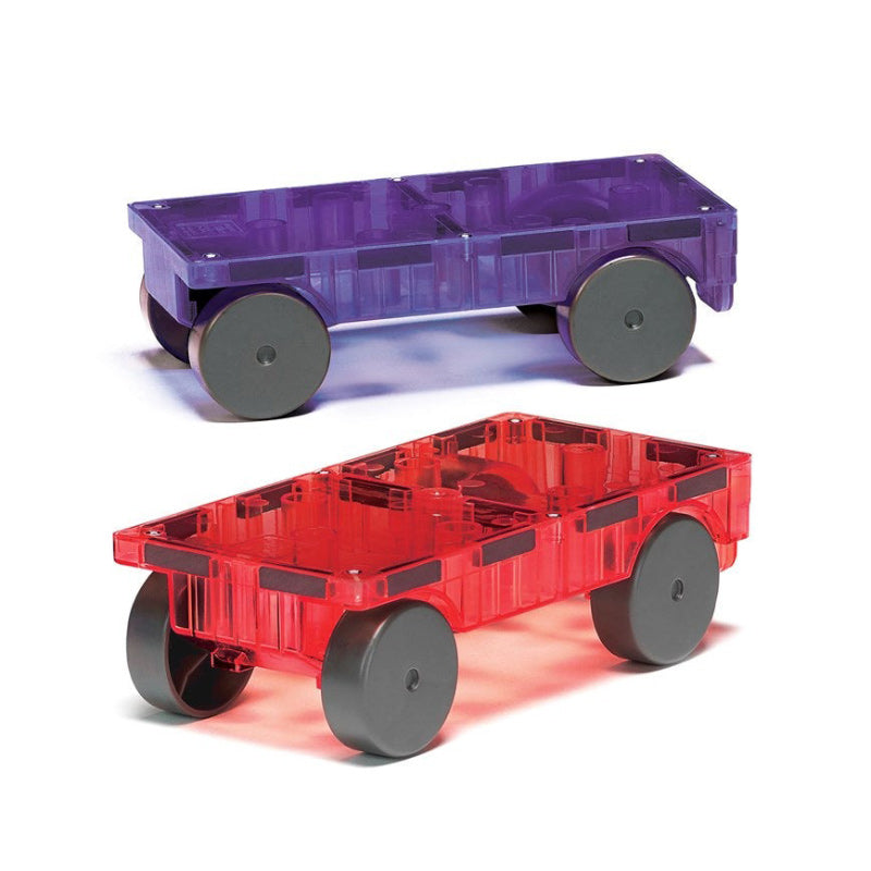 Magna Tiles 2PC Expansion Set - Cars Purple/Red