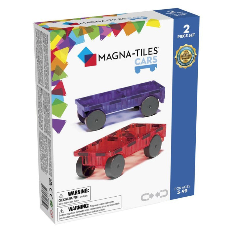 Magna Tiles 2PC Expansion Set - Cars Purple/Red