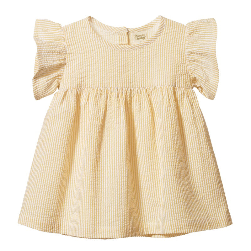 Nature Baby Bonnie Dress - Golden Stripe