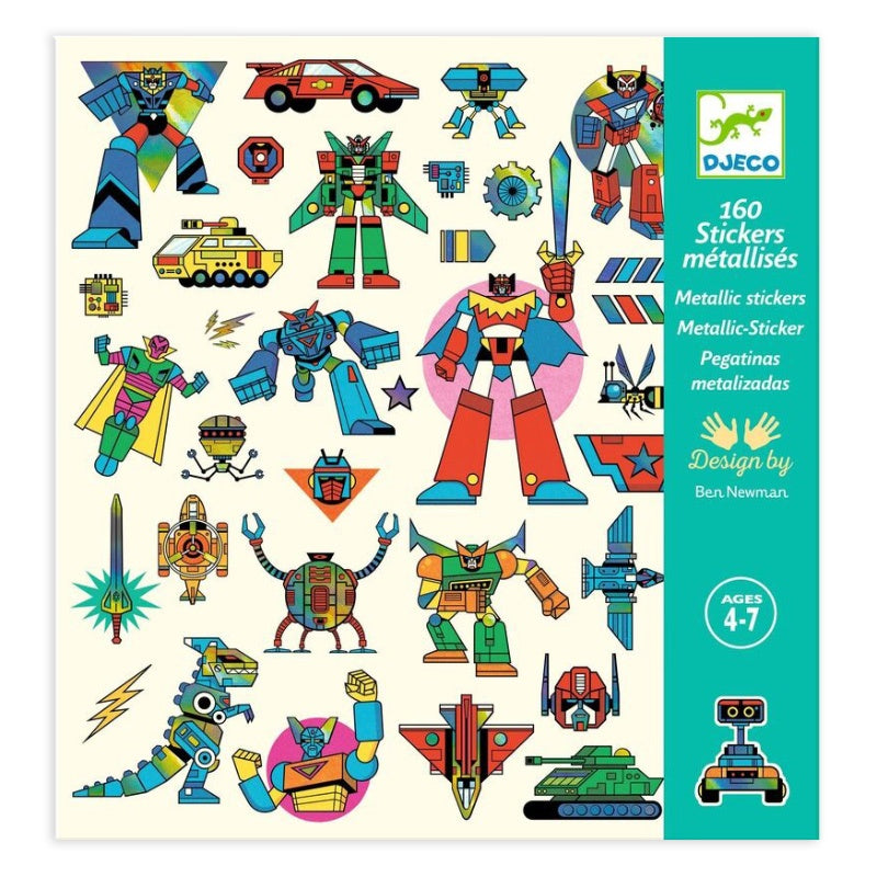Djeco 160 Stickers - Metallic Robot