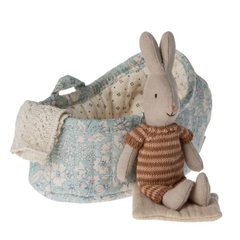 Maileg Rabbit In Carry Cot Micro Assorted
