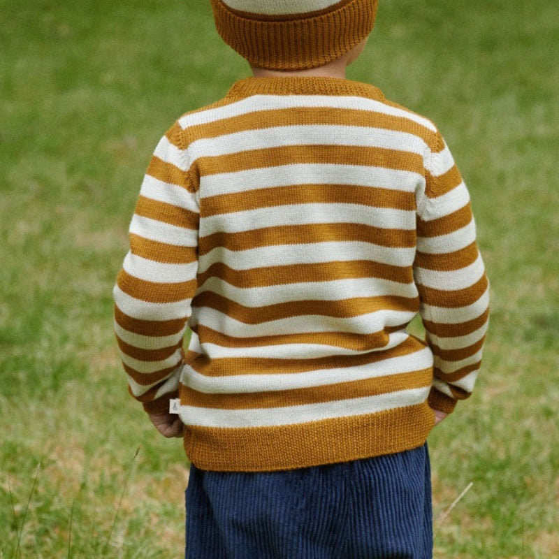Nature Baby Merino Pullover - Toffee Bold Stripe