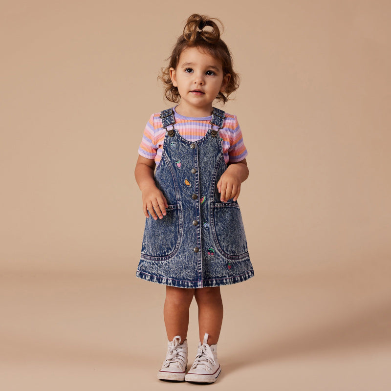 Goldie & Ace Denim Pinafore - Penelope Fruity