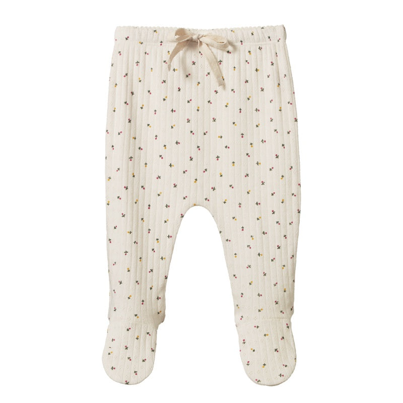 Nature Baby Footed Rompers - Pointelle Aster