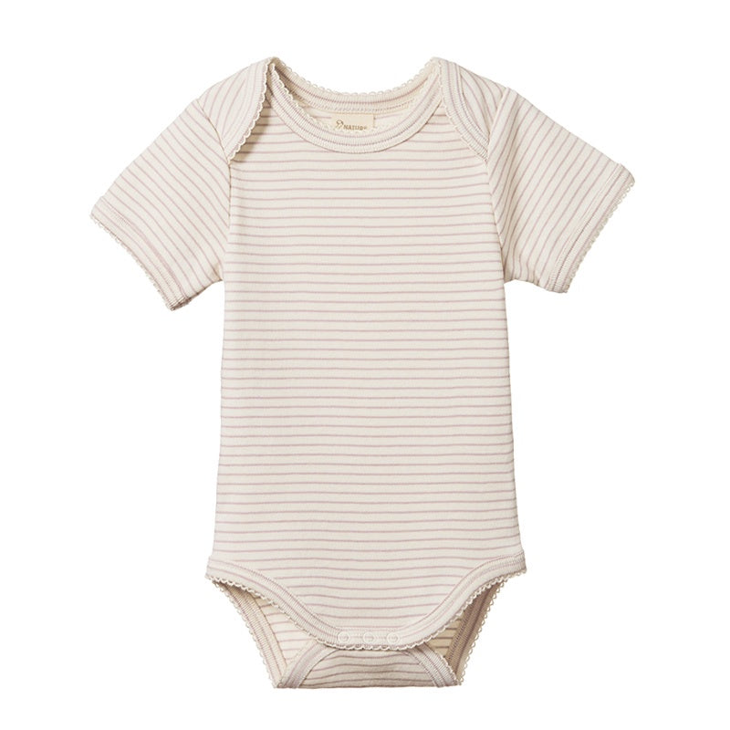 Nature Baby SS Bodysuit - Lilac Pinstripe