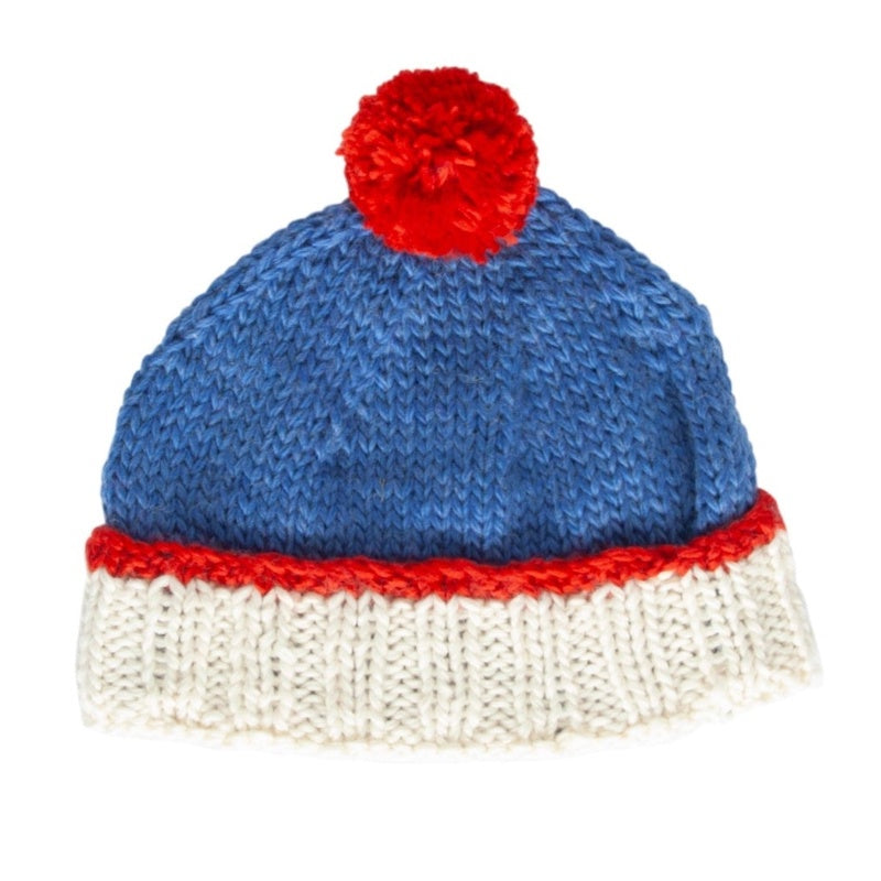 Acorn Teddy Beanie - Blue/Red