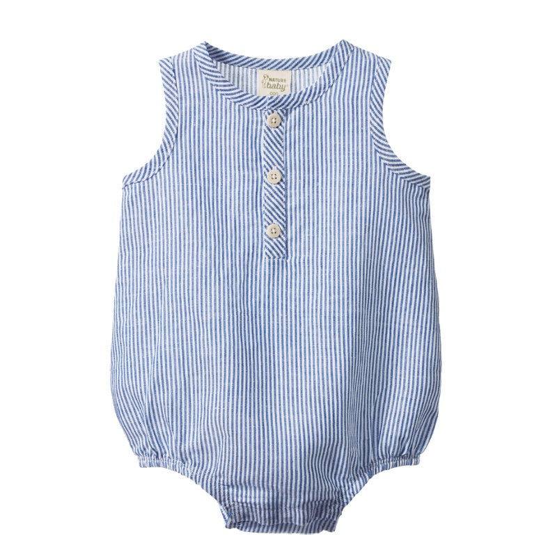 Nature Baby Cedar Suit Linen - Blue Stripe