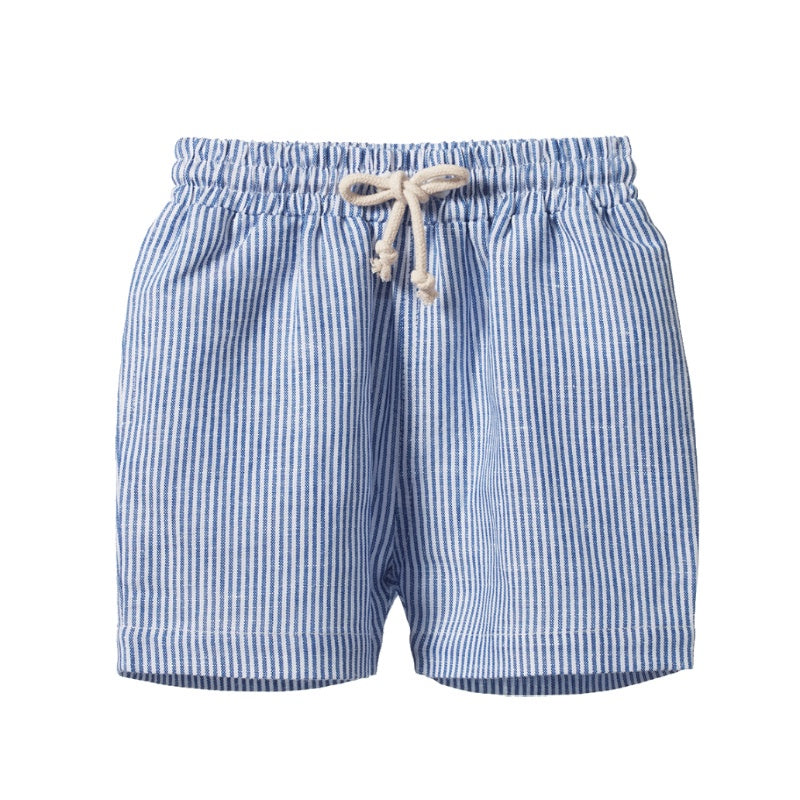 Nature Baby James Shorts Linen - Blue Stripe
