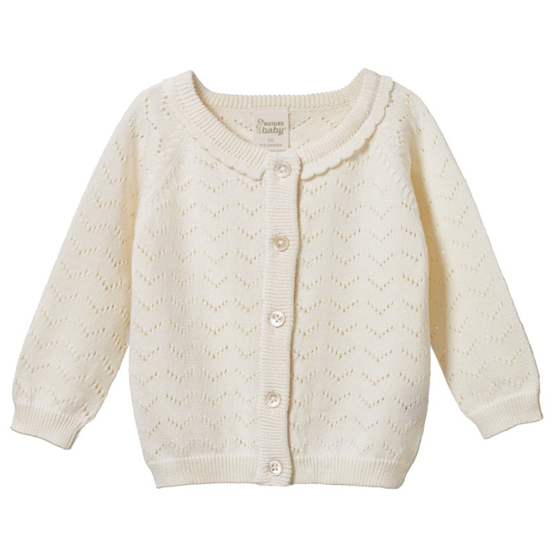 Nature Baby Piper Cardigan - Pointelle Natural