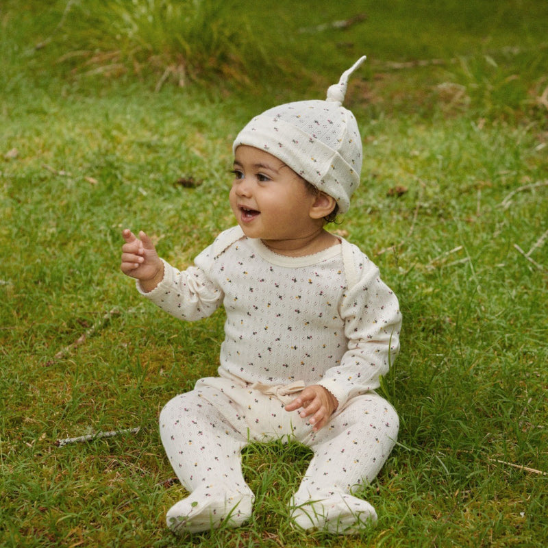 Nature Baby Long Sleeve Bodysuit - Pointelle Aster