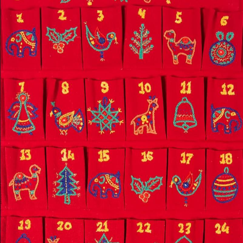 embroidery Christmas advent calendar