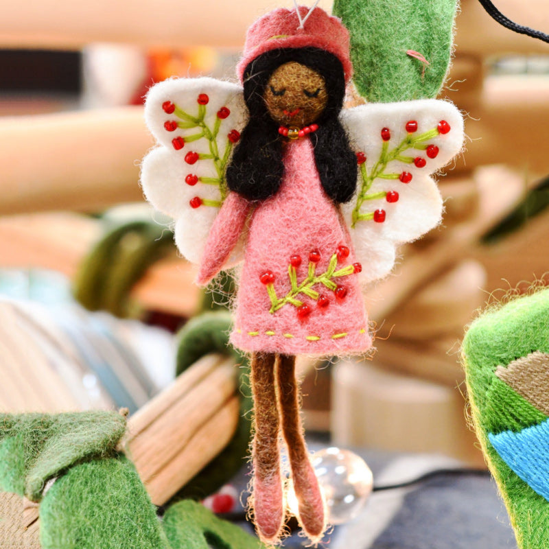 Felt Angel Fairy - Peach Dress