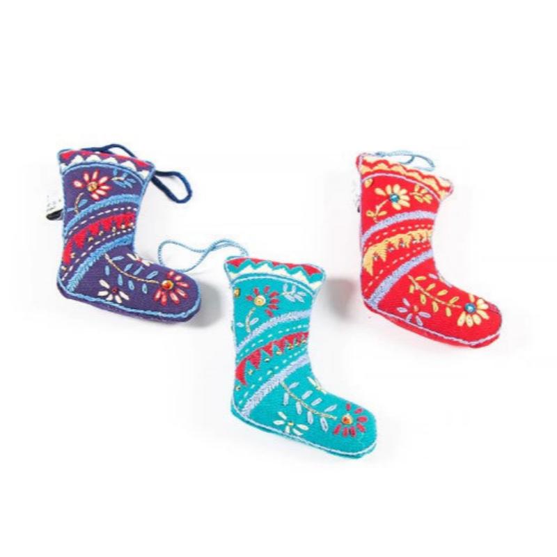 Embroidered Christmas Stocking Ornament