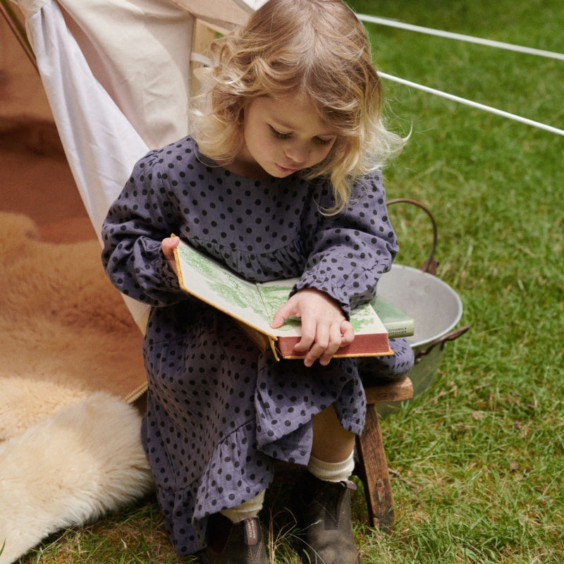 Nature Baby Elliot Dress - Violet Polka Dot