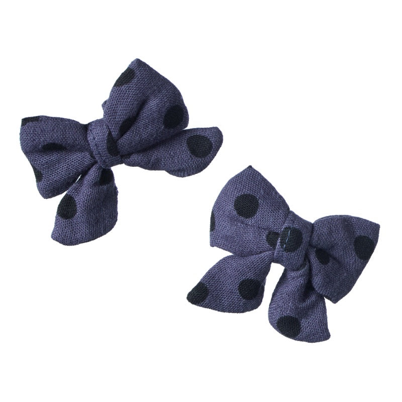 Nature Baby Bow Hair Clips - Violet Polka
