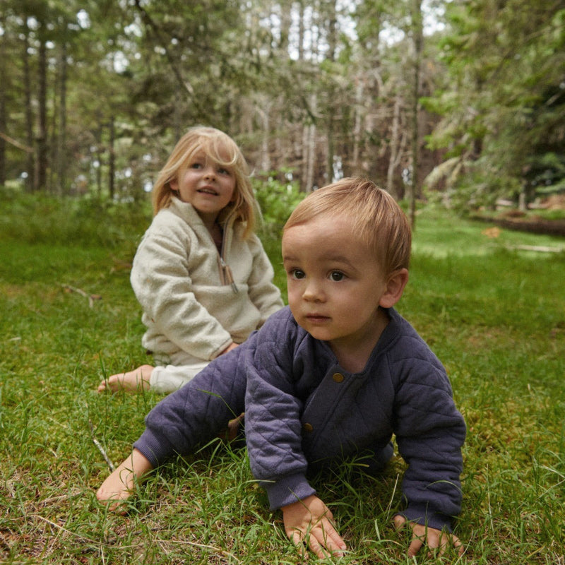 Nature Baby LS Quilted Juno Romper - Mulberry